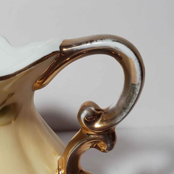 Lefton Brown Heritage Pitcher Pink White Roses Vintage - Picture 4 of 8